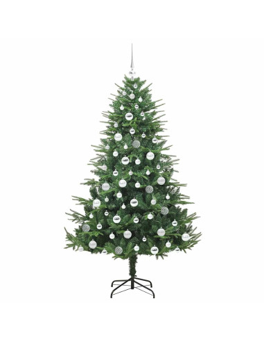 Albero di Natale Artificiale Pre-illuminato con Set di Palline