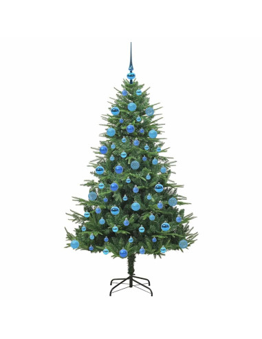 Albero di Natale Artificiale Pre-illuminato con Set di Palline