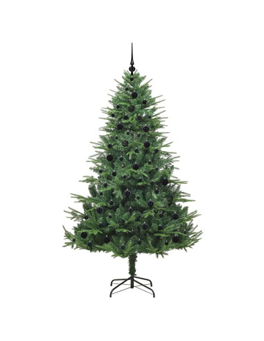 Albero di Natale Artificiale Pre-illuminato con Set di Palline