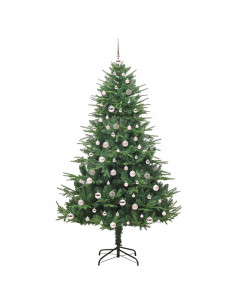 Albero di Natale Artificiale Pre-illuminato con Set di Palline