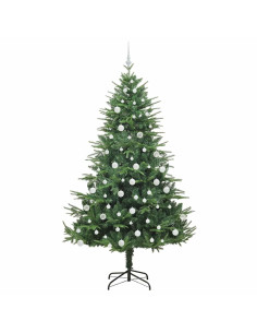 Albero di Natale artificiale preilluminato con set di palline