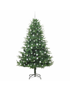 Albero di Natale artificiale preilluminato con set di palline