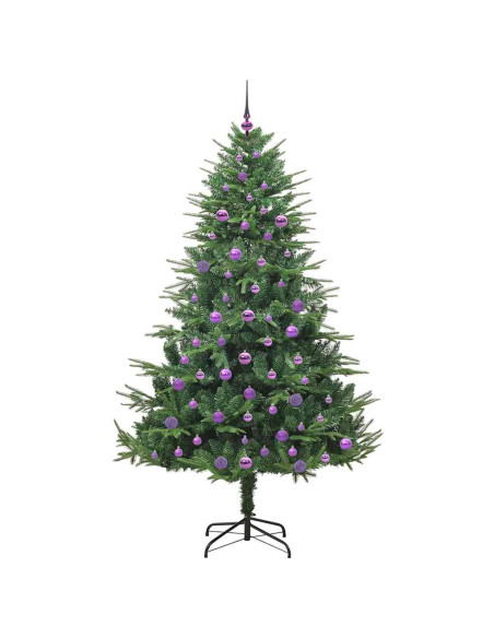 Albero di Natale Artificiale Pre-illuminato con Set di Palline