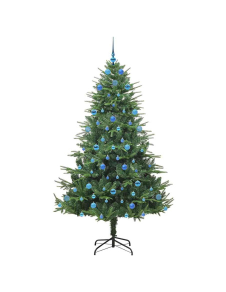 Albero di Natale Artificiale Pre-illuminato con Set di Palline