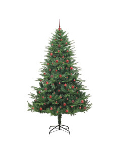 Albero di Natale Artificiale Pre-illuminato con Set di Palline