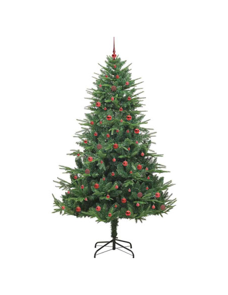 Albero di Natale Artificiale Pre-illuminato con Set di Palline