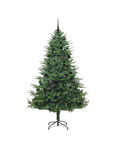 Albero di Natale Artificiale Pre-illuminato con Set di Palline