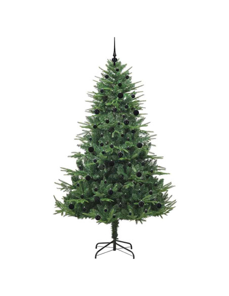 Albero di Natale Artificiale Pre-illuminato con Set di Palline