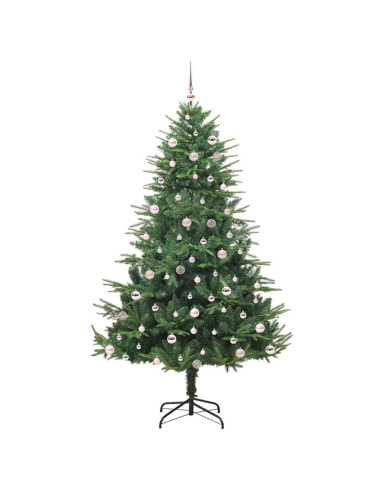 Albero di Natale Artificiale Pre-illuminato con Set di Palline