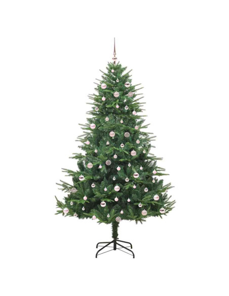 Albero di Natale Artificiale Pre-illuminato con Set di Palline