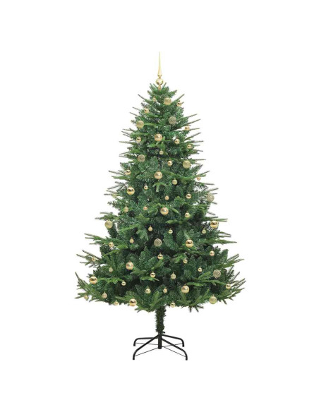 Albero di Natale Artificiale Pre-illuminato con Set di Palline