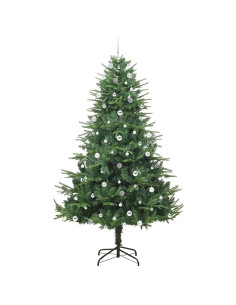 Albero di Natale Artificiale Pre-illuminato con Set di Palline