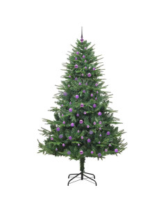 Albero di Natale Artificiale Pre-illuminato con Set di Palline