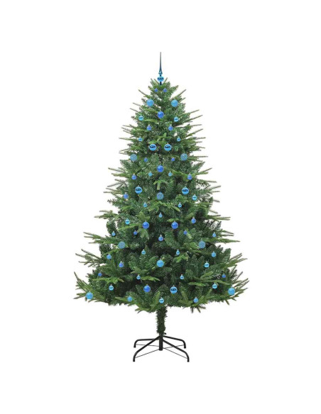 Albero di Natale Artificiale Pre-illuminato con Set di Palline