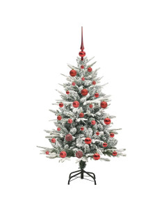 Albero di Natale Artificiale Pre-illuminato con Set di Palline