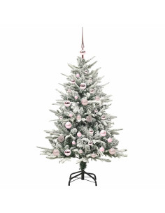 Albero di Natale Artificiale Pre-illuminato con Set di Palline