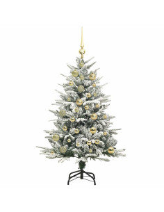 Albero di Natale Artificiale Pre-illuminato con Set di Palline