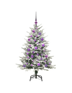 Albero di Natale Artificiale Pre-illuminato con Set di Palline