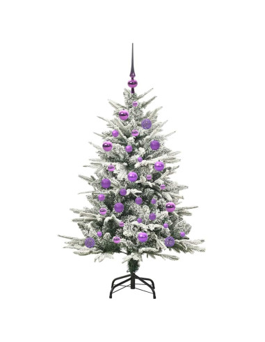 Albero di Natale Artificiale Pre-illuminato con Set di Palline