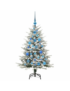 Albero di Natale Artificiale Pre-illuminato con Set di Palline