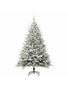 Albero di Natale artificiale preilluminato con set di palline