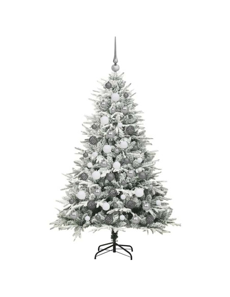 Albero di Natale artificiale preilluminato con set di palline