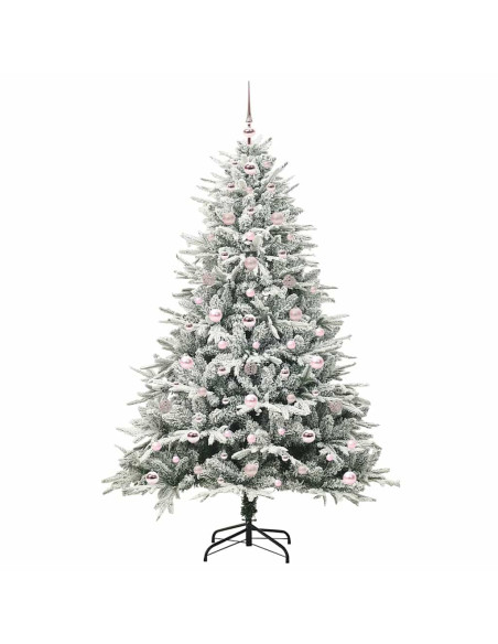 Albero di Natale artificiale preilluminato con set di palline