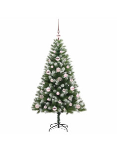 Albero di Natale artificiale a cerniera con neve fioccata