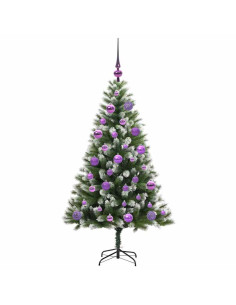 Albero di Natale artificiale a cerniera con neve fioccata