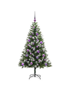 Albero di Natale artificiale a cerniera con neve fioccata