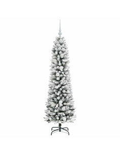 Albero di Natale artificiale con 150 LED Verde e bianco 150 cm