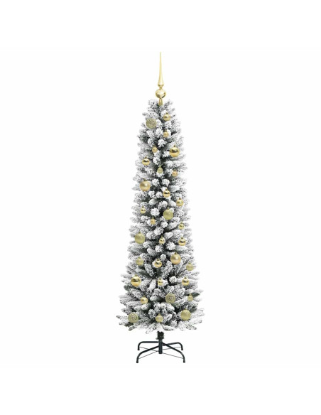 Albero di Natale artificiale con 150 LED Verde e bianco 150 cm