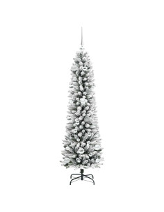 Albero di Natale artificiale con 150 LED Verde e bianco 150 cm