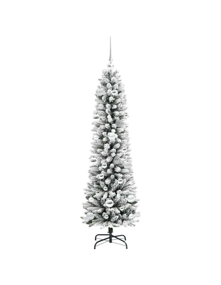 Albero di Natale artificiale con 150 LED Verde e bianco 150 cm