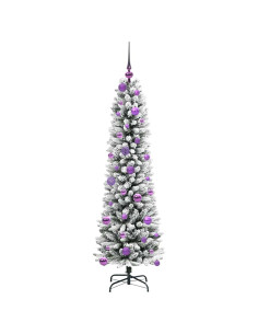 Albero di Natale artificiale con 150 LED Verde e bianco 150 cm