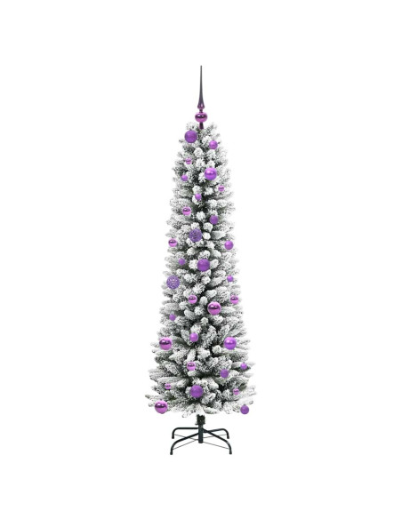 Albero di Natale artificiale con 150 LED Verde e bianco 150 cm