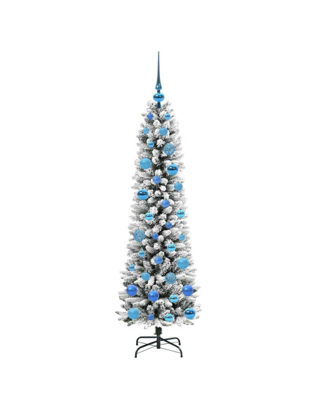 Albero di Natale artificiale con 150 LED Verde e bianco 150 cm