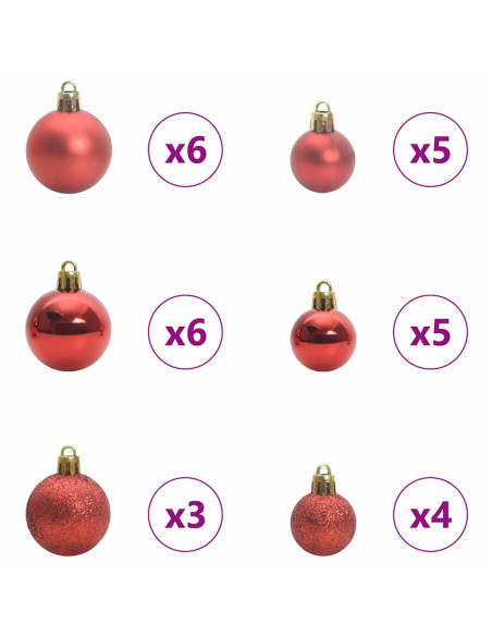 Albero di Natale artificiale con luci integrate Rosa 180 cm PVC