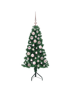 Albero di Natale Artificiale Angolare con 150 LED Verde 120 cm