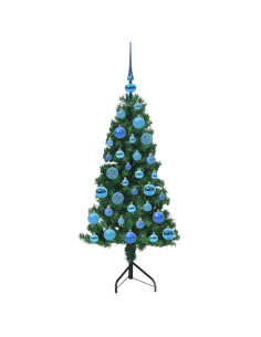 Albero di Natale Artificiale Angolare con 150 LED Verde 120 cm