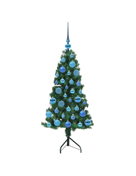 Albero di Natale Artificiale Angolare con 150 LED Verde 120 cm