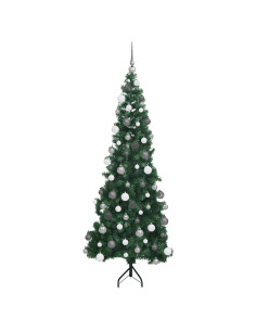 Albero di Natale Artificiale Angolare con 300 LED Verde 180 cm
