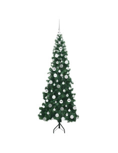 Albero di Natale Artificiale Angolare con 300 LED Verde 180 cm