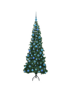 Albero di Natale Artificiale Angolare con 300 LED Verde 180 cm