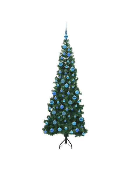 Albero di Natale Artificiale Angolare con 300 LED Verde 180 cm