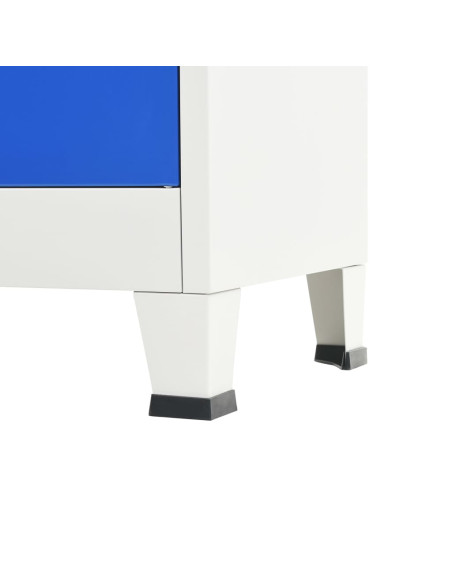 Armadietto con 2 Ante in Metallo 90x40x180 cm Grigio e Blu