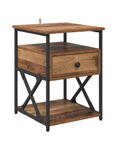 Armadio da Notte 2 pcs Legno vecchio 40 x 42 x 55 cm