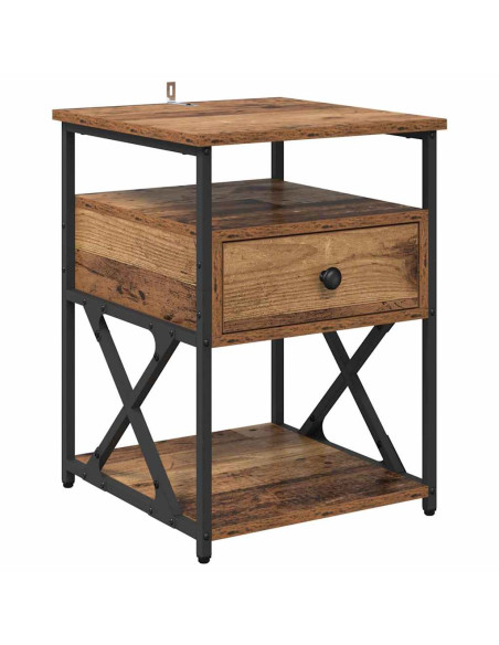 Armadio da Notte 2 pcs Legno vecchio 40 x 42 x 55 cm