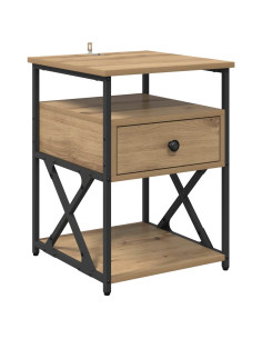 Armadio da Notte 2 pcs rovere artigianale 40 x 42 x 55 cm