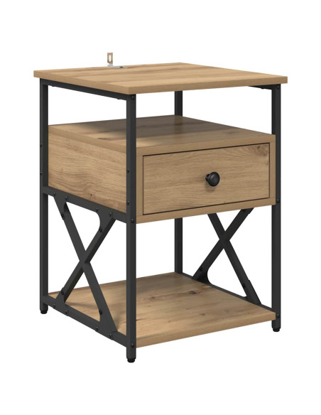 Armadio da Notte 2 pcs rovere artigianale 40 x 42 x 55 cm